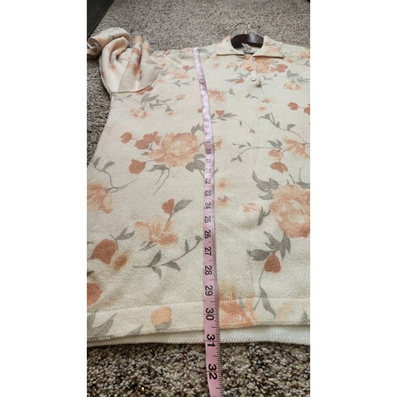 Vintage Gabriella collared cotton Blend Women2x Cream Pink Boxy Grannycore ITALY - Picture 6 of 7